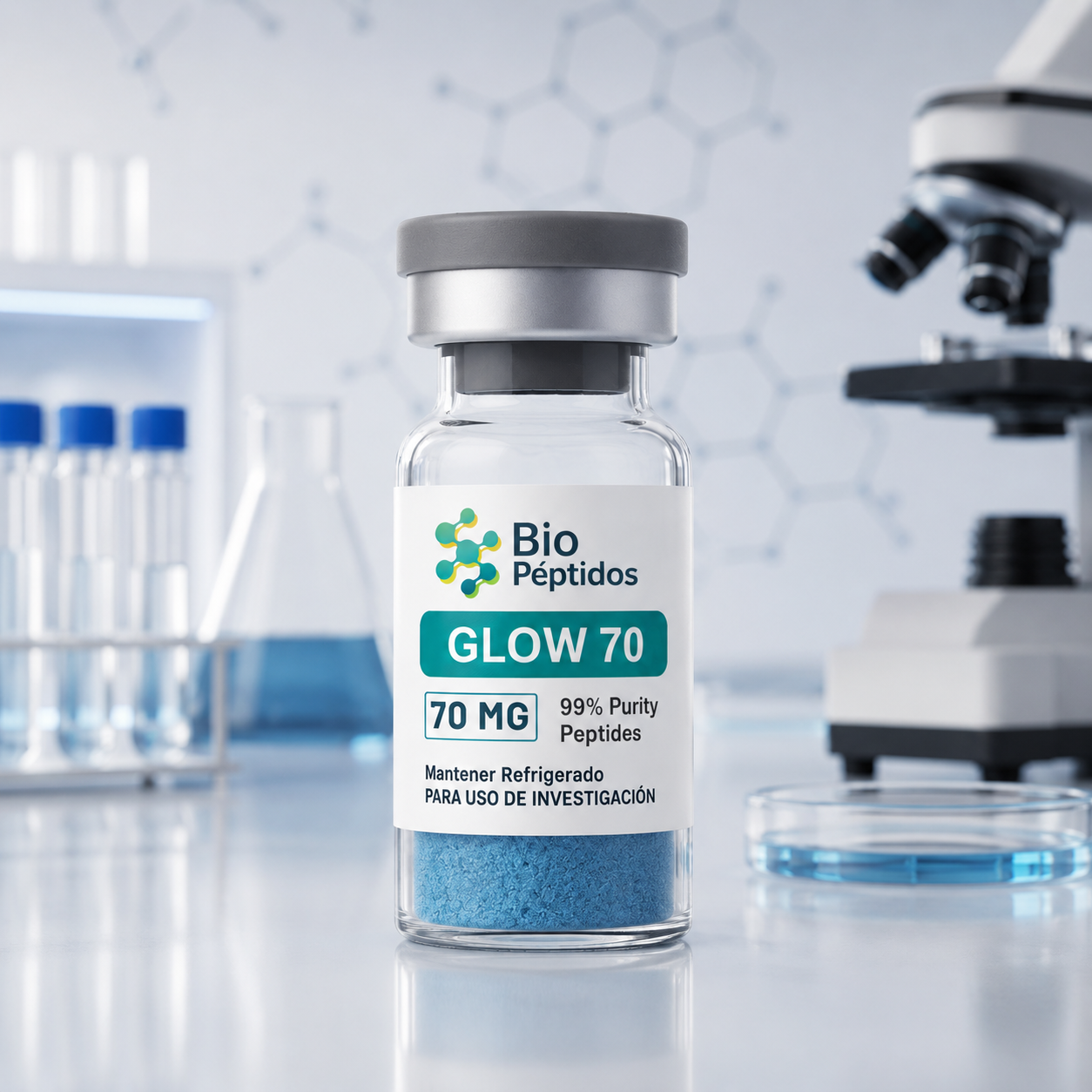 GLOW70 GLOW 70 – GHK-Cu 50mg + BPC-157 10mg+ TB-500 10mg - Imagen 1
